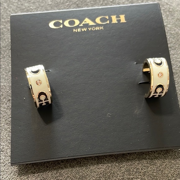 Coach Silver Classic Hoop Earrings - Picture 2 of 5